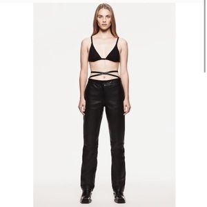 NWT ZARA 100%  GENUINE LEATHER PANTS WITH BELT🔥🔥